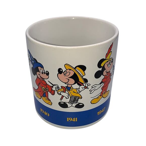 Vintage 1990s Disney Mickey Mouse Through the Years Ceramic Mug Applause 33417 - Picture 4 of 7